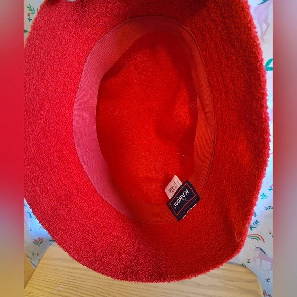 NWOT Y2K Kangol Scarlet Red Terry  Bermuda Casual Unisex Preppy Bucket Hat Cap main image 7